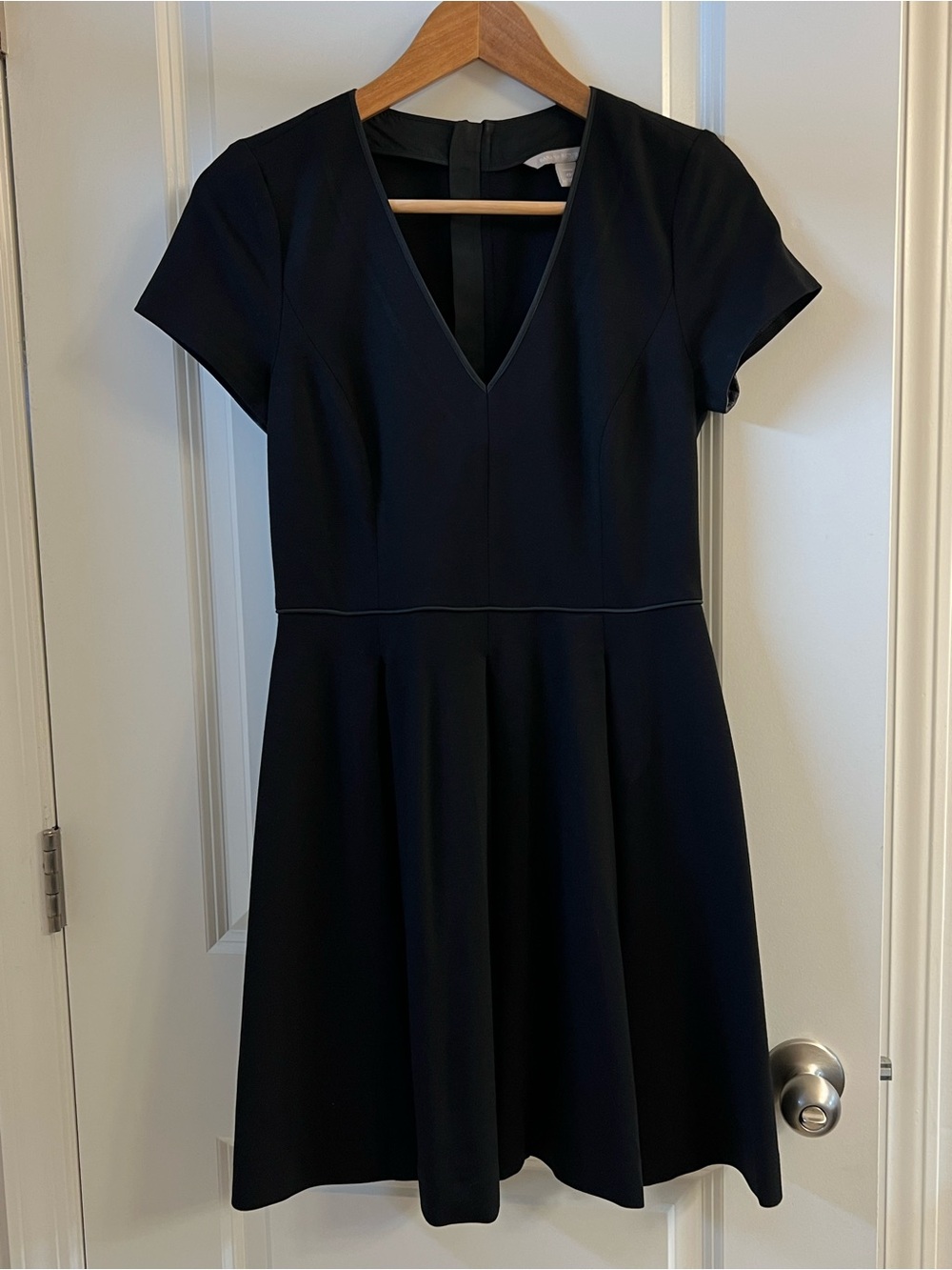 Classic V-Neck Black Fit & Flare Dress